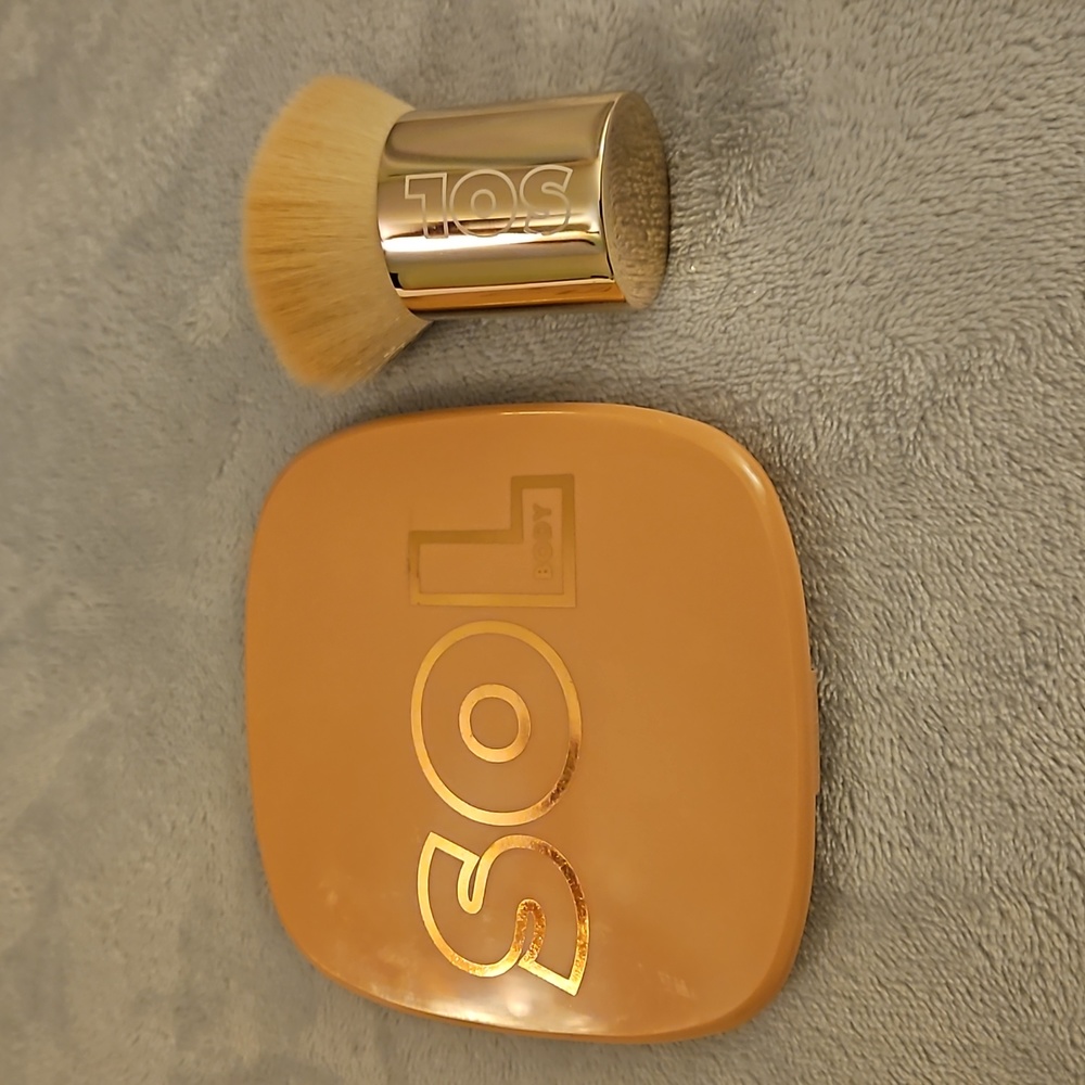 COLOURPOP SOL BODY SHIMMERING BODY POWDER PLATINUM AND BRUSH